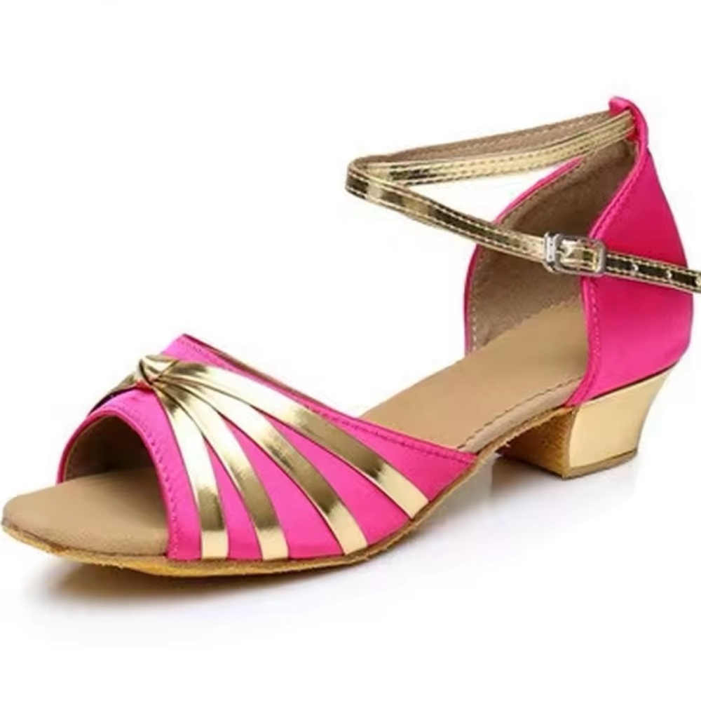 Girls' Pink and Gold Dress Sandals